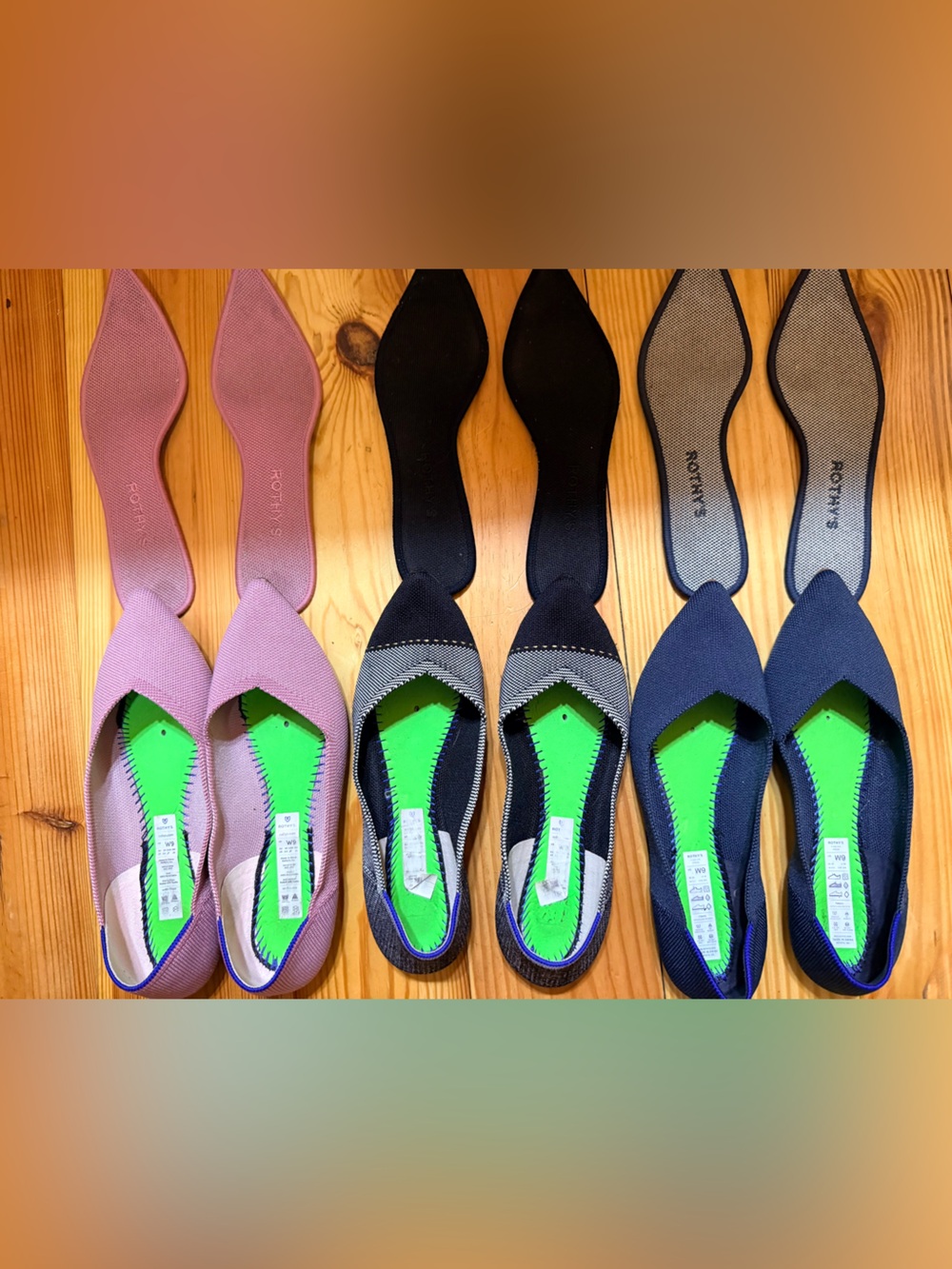 Rothy's Women's Pointed Knit Flat 3 Pairs - Picture 2 of 12